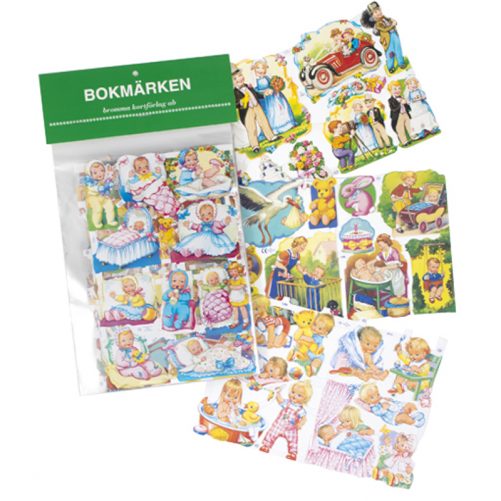 Klassiska bokmärken med baby. Innehåller 5 olika ark med bokmärken bebisar. Köp och beställ bokmärken och bokmärkesalbum på LillaFilur.se