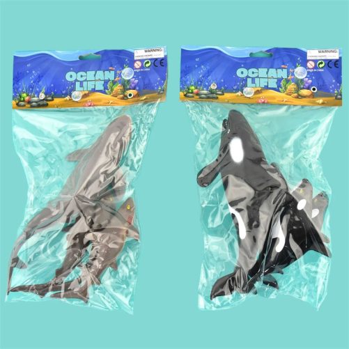 Leksaksdjur i plast hajar, delfiner, valar, späckhuggare. Köp leksaksdjur i påse på LillaFilur.se