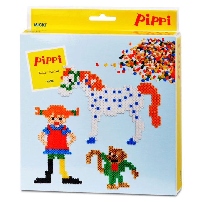 Pippi pärlplattor med mallar och 2000 st pärlor. I presentförpackning.