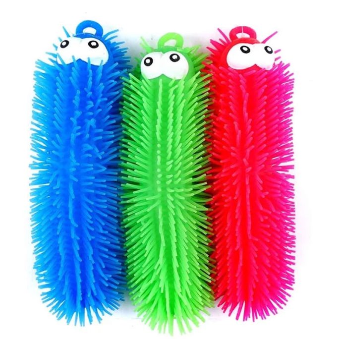 Stor taggig larv tusenfoting caterpillar storlek 33 cm. Välj mellan 3 olika färger.