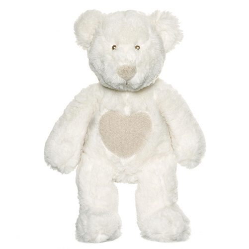 Teddykompaniet Nalle Cream Vit. Söt teddybjörn med sydda ögon och nos. Nalle för nyfödd. LillaFilur.se