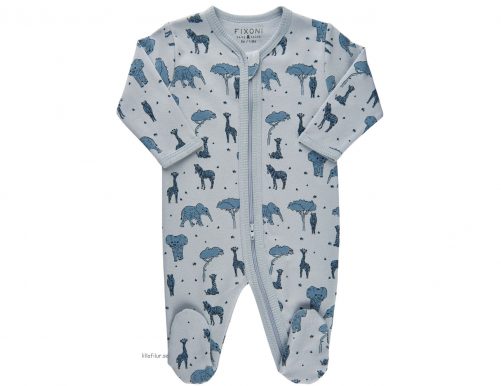 Prematur pyjamas baby med dubbel dragkedja. Beställ ekologiska prematurkläder storlek 44 hos LillaFilur.se