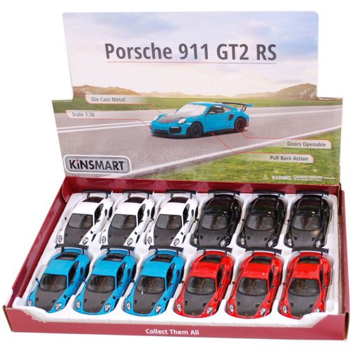 Leksaksbilar i metall. Porsche 911 gt2 rs. Leksaksbil i skala 1:36, storlek 13 cm. LillaFilur.se