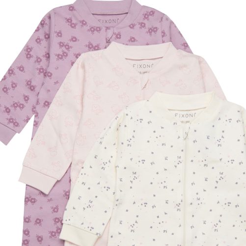 Pyjamas nyfödd storlek 50, 56, 62, 68 och 74 med dubbel dragkedja som är öppningsbar i båda ändar. Köp pyjamas baby med fötter på LillaFilur.se
