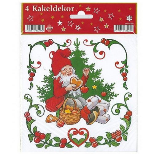 Kakeldekor jul julmotiv 4-pack storlek 15x15 cm. Köp självhäftande kakeldekor på LillaFilur.se