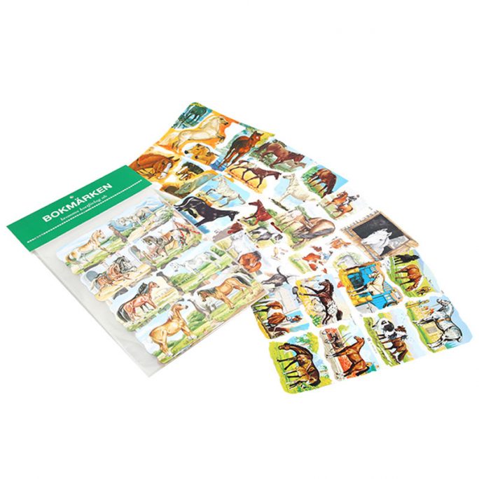 Storpack bokmärken med 5 olika ark bokmärken med hästar. Köp bokmärken online och album bokmärken på LillaFilur.se
