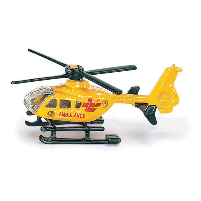 Ambulanshelikopter i metall. Fin leksak helikopter ambulans från Siku. Köp leksaksbilar av metall på LillaFilur.se