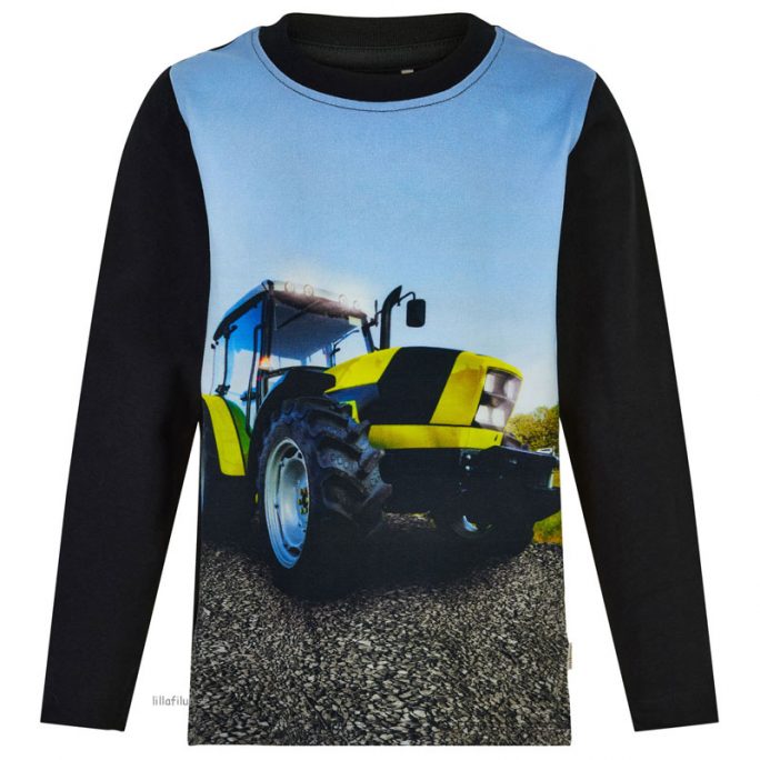 Tröja med traktor storlek 92 98 104 110 116. Ekologisk bomull. Gots certifierad. Köp Minymo barnkläder på LillaFilur.se