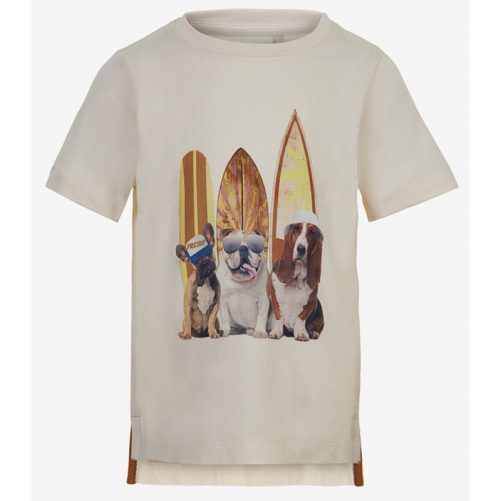 T shirt barn med roligt tryck med hundar och surfbrädor. Köp barnkläder med tryck på LillaFilur.se