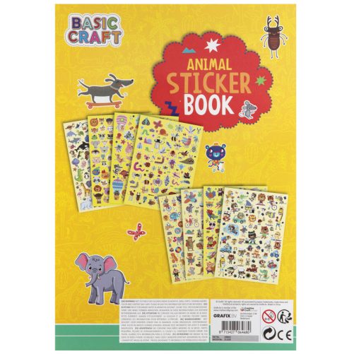 Stickersbok med djur. Innehåller 8 ark med blandade klistermärken med djur. Storlek a4.