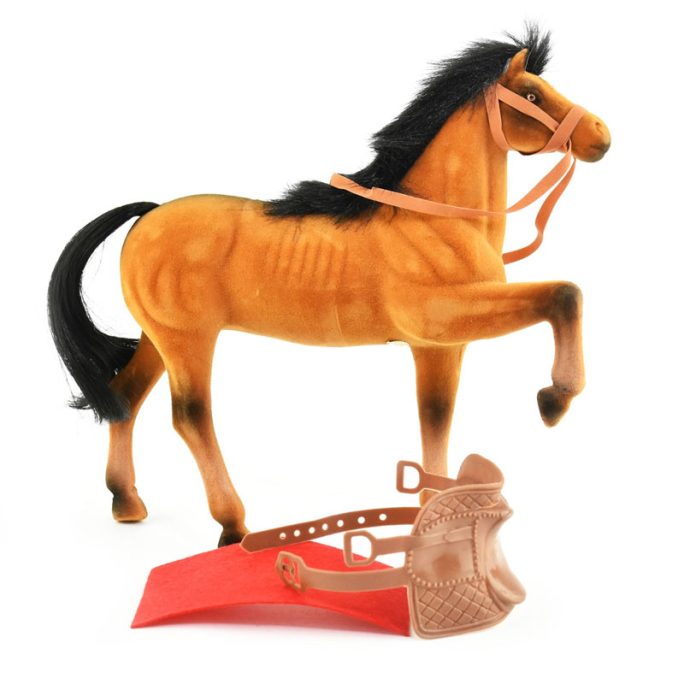 Barbie Häst med sadel - Brun. Storlek 25 cm.