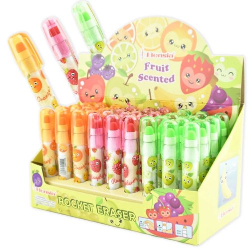 Suddgummi med doft 3-pack med jordgubb, äpple och apelsin. Köp luktsuddgummi och roliga leksaker på Lilla Filur.