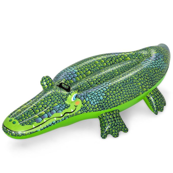Uppblåsbar badleksak krokodil att sitta på. Storlek 152 cm.