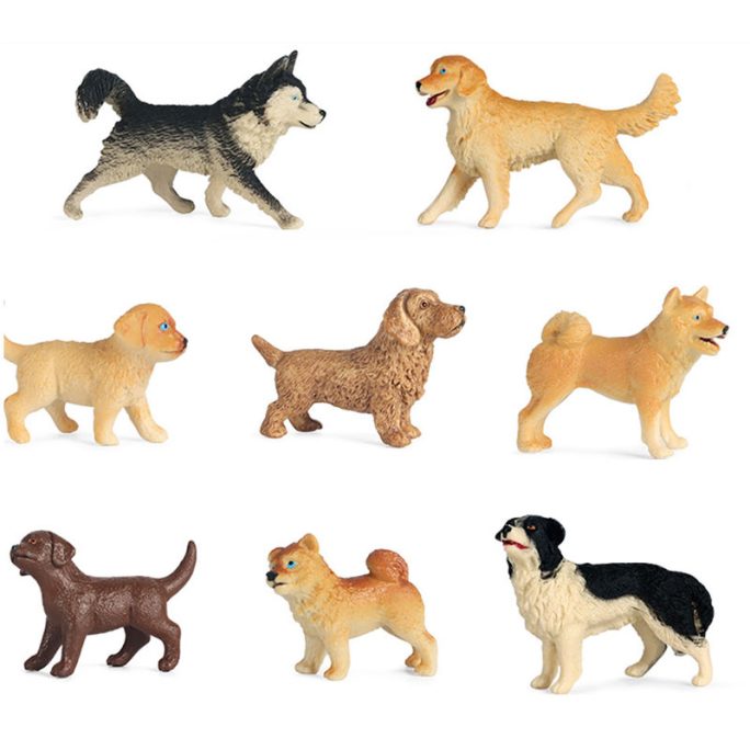 Leksakshundar plast 8 olika raser.