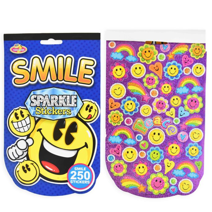 Klistermärken barn storpack Smile 250-pack.