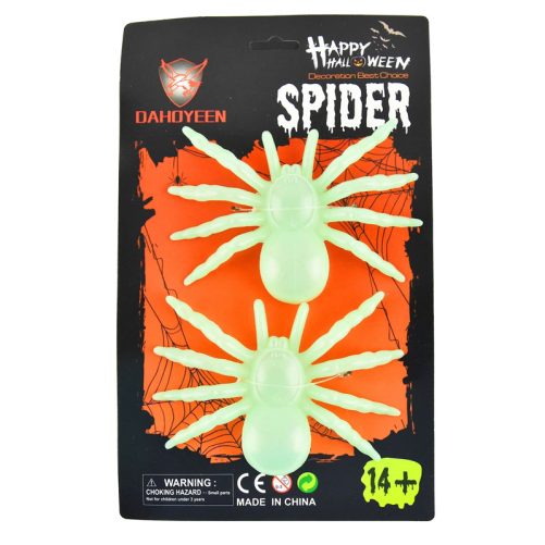 Glow in the dark halloween dekoration spindlar 2-pack.